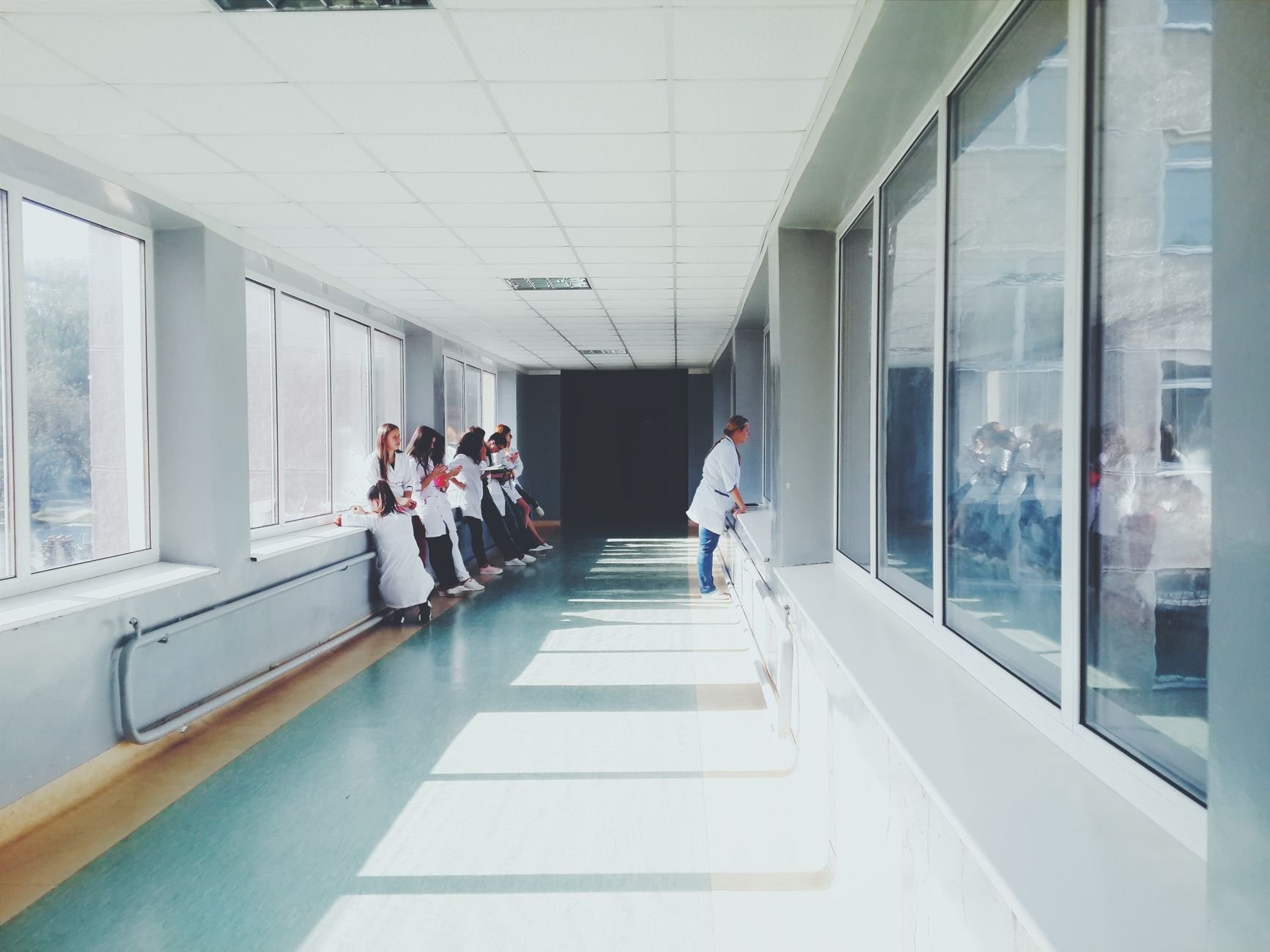 Medical staff in a professional healthcare environment working together